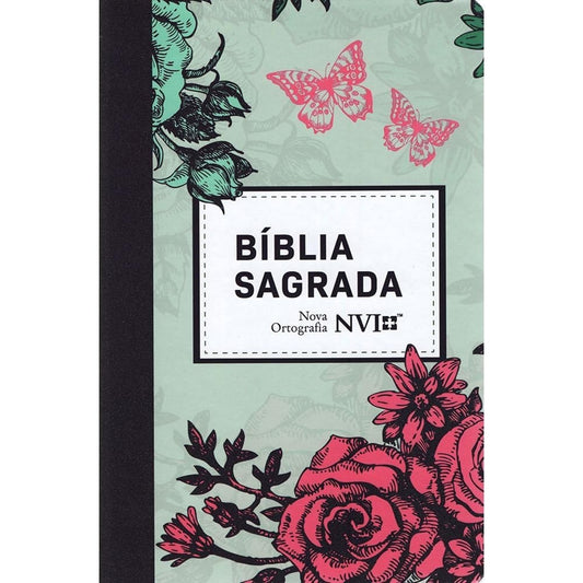 Bíblia Nvi Grande Capa Semi Luxo Lilás Floral