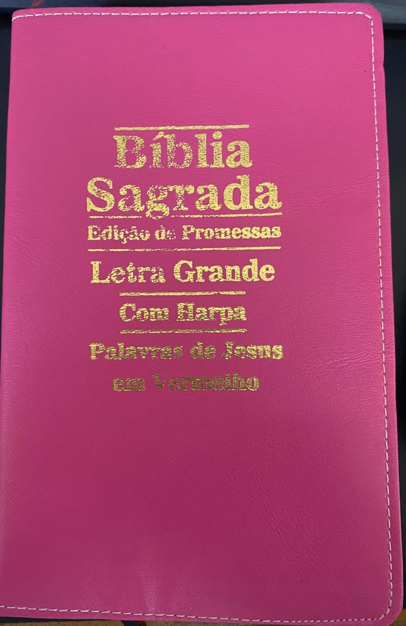 Bíblia Sagrada - Edição de Promessas, Letra Garnde, com Harpa, Palavra de Jesus em Vermelho